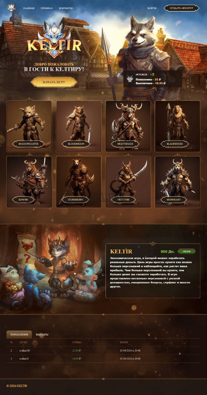 Keltir - Экономическая игра