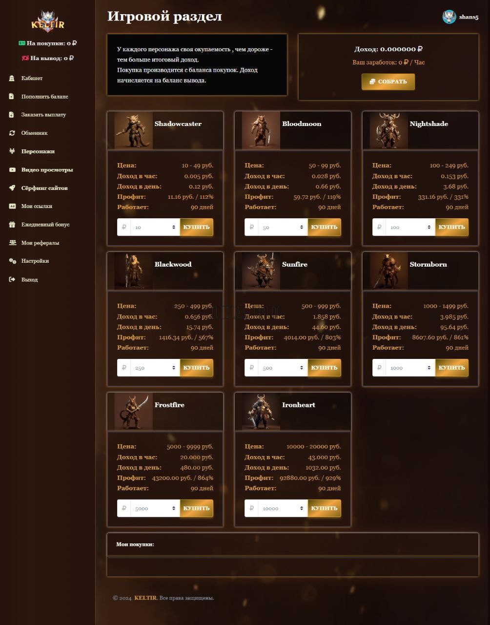 Keltir - Экономическая игра