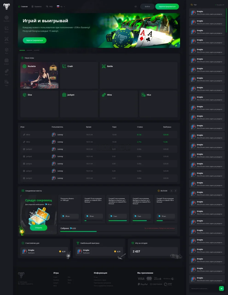 Скачать Скрипт рулетки bellereve